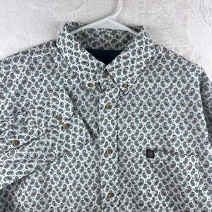Wrangler Performance Shirt Men XL Paisley Button Down Long Sleeve